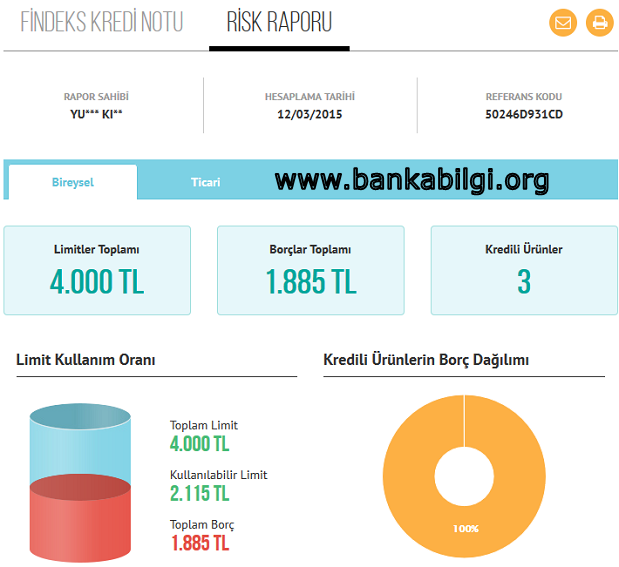 Findeks Risk Raporu