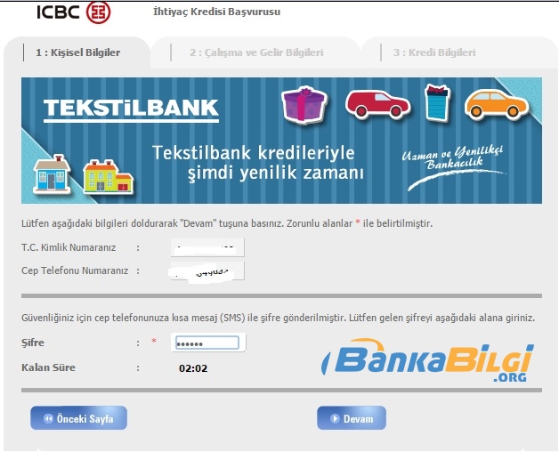 Tekstilbank İnternetten Kredi Başvurusu www.bankabilgi.org