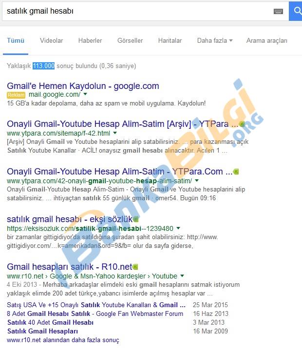 mail hesabı açıp satanlar